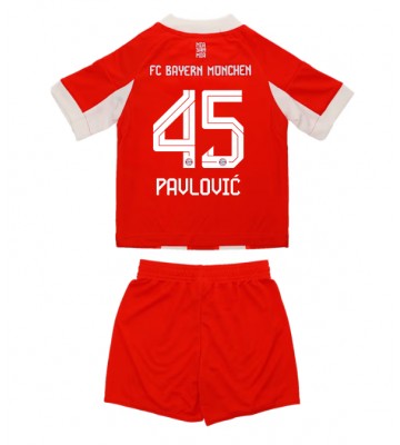 Bayern Munich Aleksandar Pavlovic #45 Prima Maglia Bambino 2025-26 Manica Corta (+ Pantaloni corti)